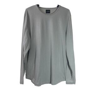 Cuts Clothing Shirt Mens XL Green Curve Hem Long Sleeve Crew Stretch Performance